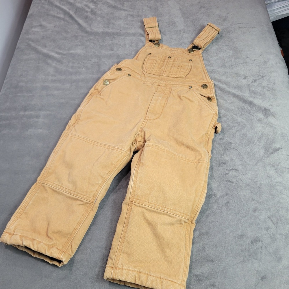 Polar King by‎ Key Toddler 3T Insulated Bib Overalls Tan Cotton Duck Double Knee